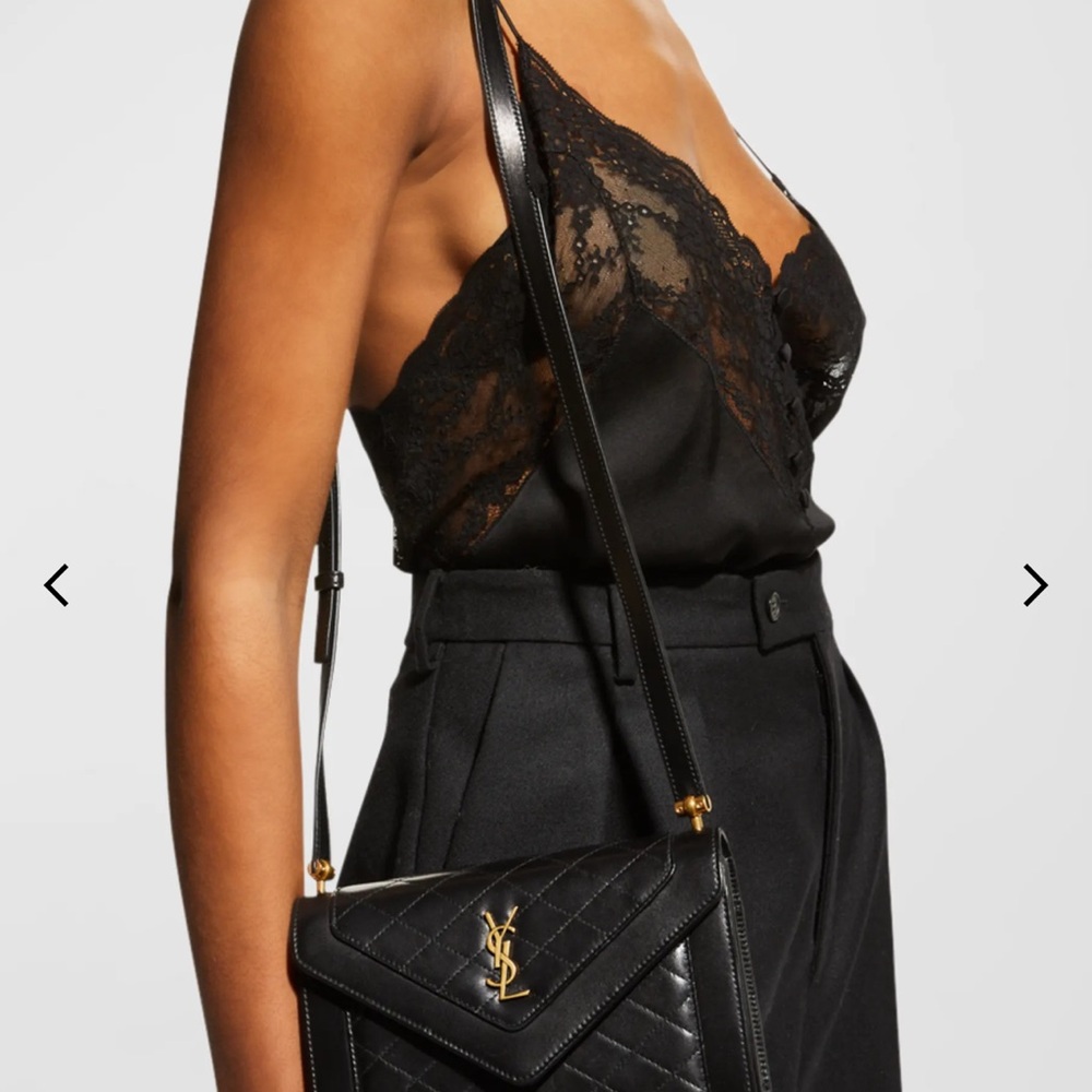 Gaby Mini Flap YSL Shoulder Bag in Quilted Smooth Leather